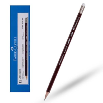 Faber Castell  Blacklead Pencil Alligator W/Rub Bx/12 12Pieces