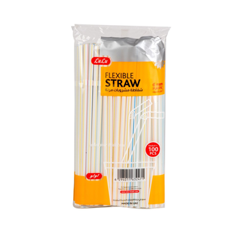 LuLu Plastic Flexible Straws 100 Pieces