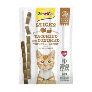 Gim Cat Turkey & Rabbit Sticks 4x25g