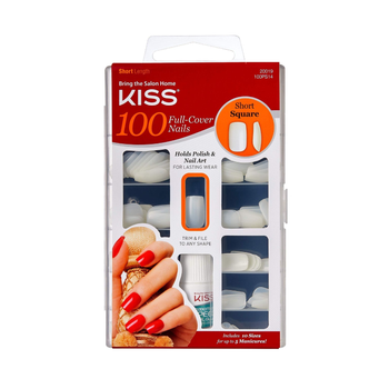 Kiss Short Square Cover Nails 100 Pieces