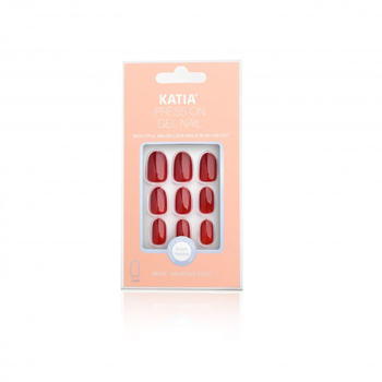 Katia Press On Dark Red Gel Nails 10 Pieces