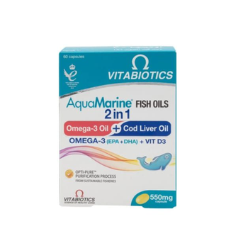 Vitabiotics AquaMarine Omega-3 Capsules 60 Count