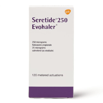GSK Evohaler Seretide 25/250mcg 120 Actuations