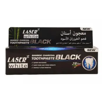ليزر وايت معجون أسنان فحم الخيزان الأسود 100جم