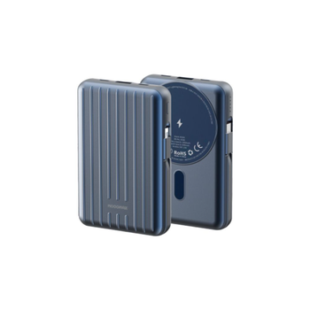 موج ماكس باور بانك يدعم الشحن الاسلكي ومزود بكيبلين شحن ايفون وتايب سي اللون الكحلي بقوة 20الف 1قطعة