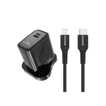 موج ماكس راس شاحن مبتكر مزود بمنفذين شحن تايب سي مزود بكيبل تايب سي الى ايفون 30وات 1قطعة