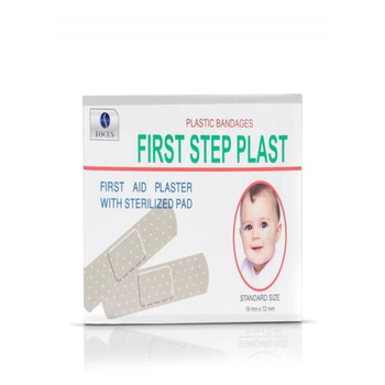 First Step Plastic Bandages with Sterilized Pad 100 Pieces