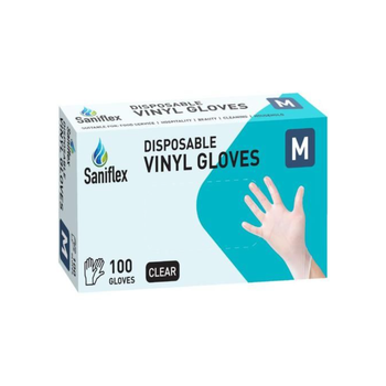 فينيل قفازات وسط خالية من البودرة 100 قطعة