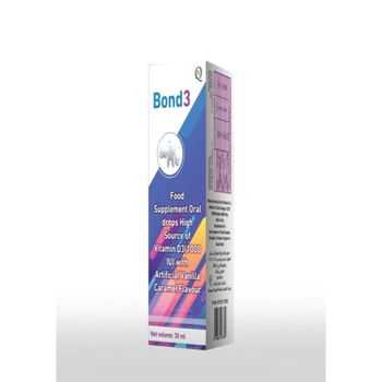 Bond3 Vanilla Caramel Vitamin D3 Drops 30ml