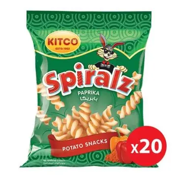 Kitco Spiralz Paprika Potato Snacks 20x15g