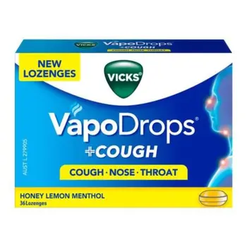 Vicks Honey Lemon VapoDrops 36 Tablets