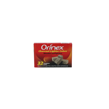 Orinex Charcoal Wooden Firelighter Cubes 32Piece
