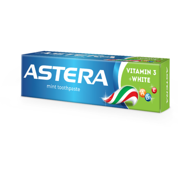 أستيرا معجون اسنان أكتيف + فيتامين3 + تبييض 110جرام