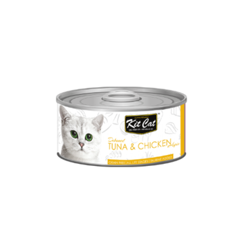 كت كات طعام رطب للقطط بالتونة و الدجاج في المرق 80جرام