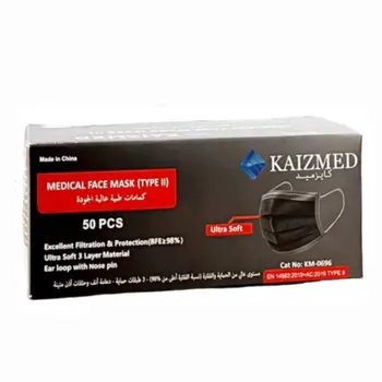 Kaizmed Black Face Mask 3-Layer 100 Pieces