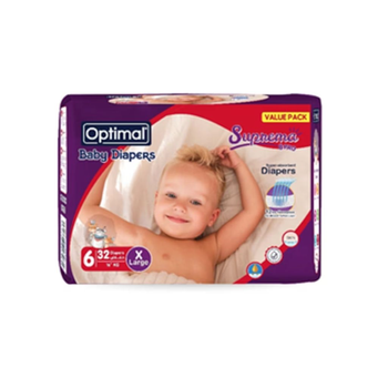 Optimal Super Absorbent Baby Diapers X-Large 32 Pieces