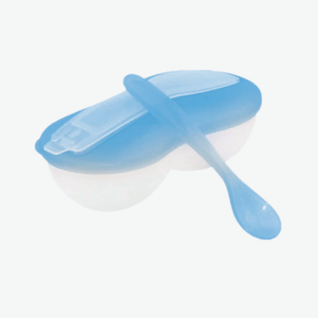 اوبتيميل وعاء طحن مثالي مع ملعقة (4 أشهر فأكثر) أزرق Opb1009 2قطعة