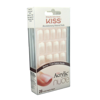 Kiss Salon Acrylic French Nude Nails 28 Pieces