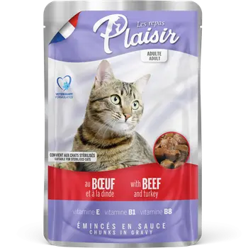 Plaisir Les Repas wet Pouch Beef Turkey 100g