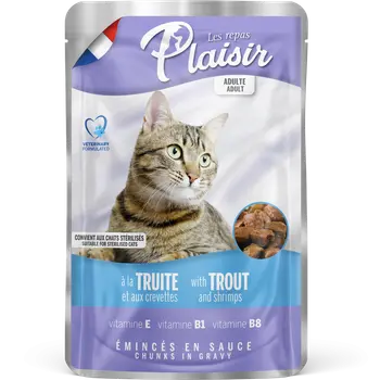 Plaisir Les Repas Cat wet Pouch Trout and Shrimps 100g