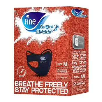 Fine Guard Sport Anti-Viral Face Mask Navy Blue 2 Pieces