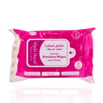 Mada Hayat Musk Feminine Wipes Alcohol-Free 20 Pieces