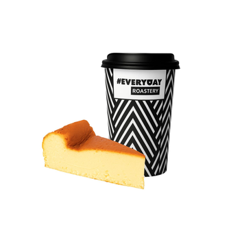 Hot Coffee and SanSebastian Cheesecake Combo