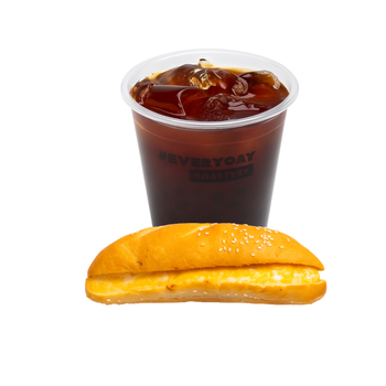 Iced Americano & Four Cheese Sandwich