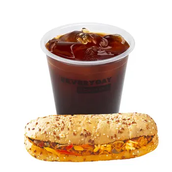Iced Americano & Chicken Fajita Ciabatta