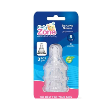 بيبي زون حلمة سليكون مقاس L عمر 6 اشهر 3قطع
