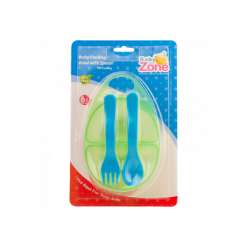 بيبي زون صحن وشوكة وملعقة للاطفال  3قطع