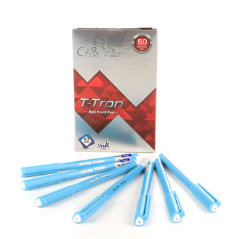 Win Plus T-Tron Blue Ball Point Pens 50 Pieces