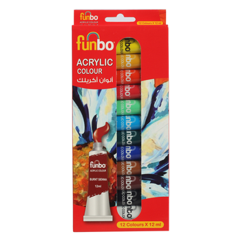 Funbo Acrylic Colour Paint Set 12x12ml