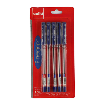 Cello Fine Grip Blue Pens 5 Pieces