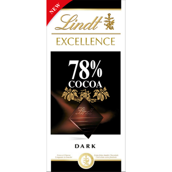 Lindt Excellence Dark 78% Cocoa Chocolate 100g