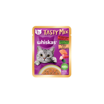 ويسكاس تيستي ميكس طعام رطب للقطط كوكتيل الماكولات البحرية 70جرام
