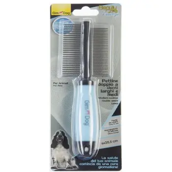 جيم كات مشط مزدوج للأسنان المتوسطة والعريضة للحيوانات الأليفة 6× 20.5سم