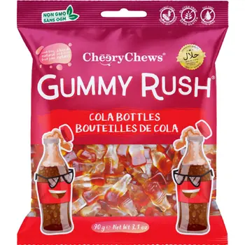 Cheery Chews Cola Bottles Gummy Rush 90g