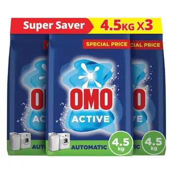 Omo Active Low Foam Detergent Powder 3x4.5kg