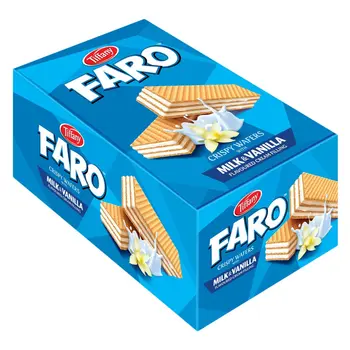 Tiffany Faro Milk & Vanilla Crispy Wafers 12x40g