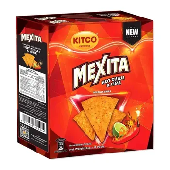KITCO Mexita Hot Chili & Lime Tortilla Chips 12x23g