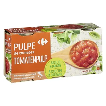 Carrefour Tomato Pulp with Basil & Oregano 3x400g