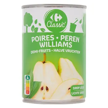 Carrefour Classic Pear Halves in Light Syrup 225g