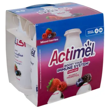 اكتمل مشروب ألبان بنكهة التوت المشكل ٤×٩٣مل