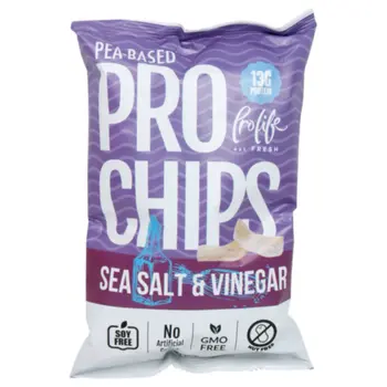 برولايف برو شيبس رقائق بازلاء بالملح البحري والخل 60جرام