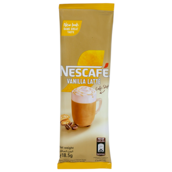 نسكافيه قهوة سريعة التحضير فانيلا لاتيه بالرغوة الغنية 18.5جرام