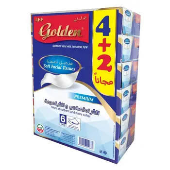 Golden Facial Tissue Box 6Pieces