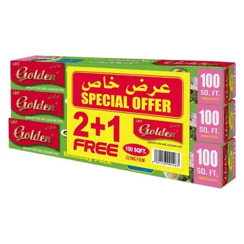 Golden Cling Film 100 SQFT 300mm x 30m  Quality You Are Looking For 2+1 Free 3Pieces