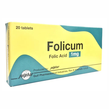Julphar Folic Acid Tablets 1mg 20 Count
