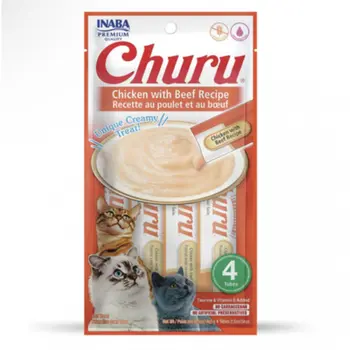 Inaba Churu Chicken-Beef Cat Snack 4 Tubes